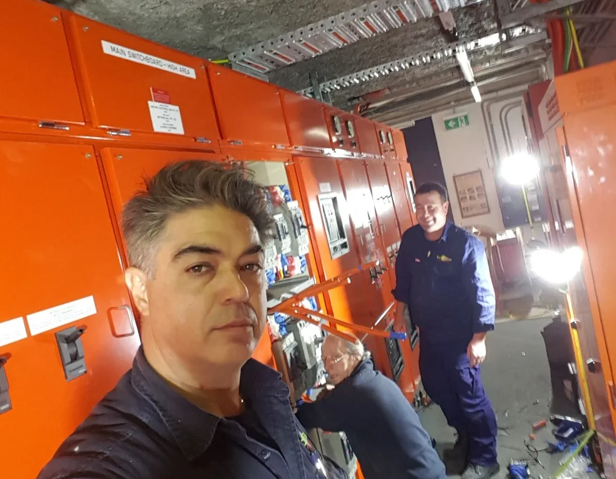 Eclipse electricians working in a commercial main switchroom