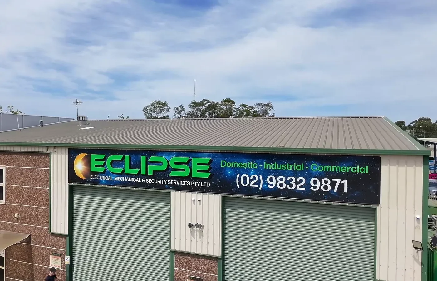 Eclipse workshop sign on Eddie Road, Minchinbury